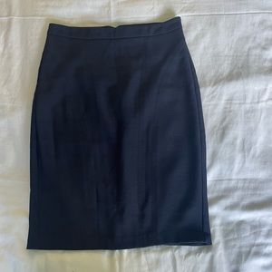 XOXO Midi Skirt Straight Womens Size 7/8 Dark Blue Polyester Blend Zip Closure